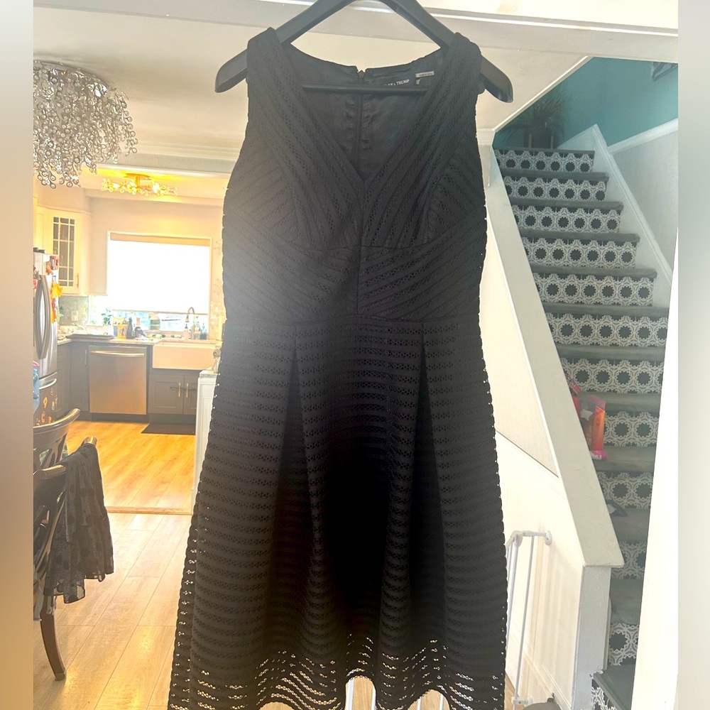 Black lace flare dress